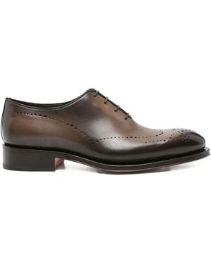 Santoni Carter Oxford-Schuhe mit Budapester - Braun