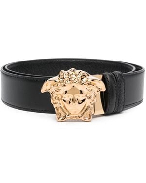 Versace La Medusa Reversible Leather Belt in Blue for Men Lyst UK