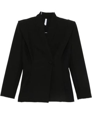 Imperial Padded-Shoulder Single-Breasted Jacket - Black