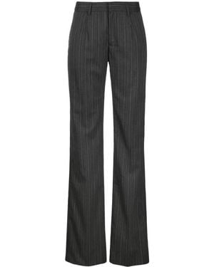 Alessandra Rich Pinstriped Tailored Trousers - Grey