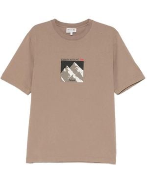 Maison Kitsuné T-Shirt Met Grafische Print - Naturel