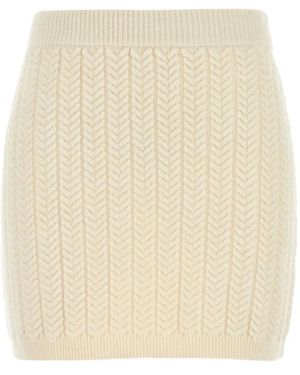 Sportmax Cable-Knit Miniskirt - Natural