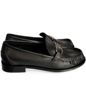 Ferragamo Gancini Plaque Loafers - Black