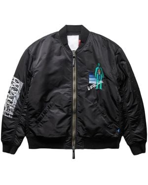 LIBERAIDERS Bomberjack Met Grafische Print - Zwart