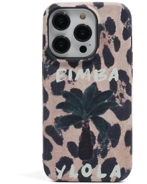Bimba Y Lola Iphone 15 Pro Animal-Print Phone Case - Grey