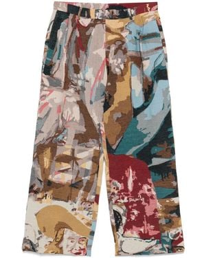 Kidsuper Jacquard-Paintings Pants - Red