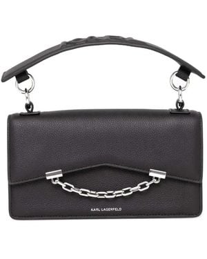 KARL LAGERFELD K/Seven Grainy Leather Cross Body Bag - Black