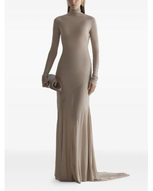 Mugler Jersey Gown Dress - Natural