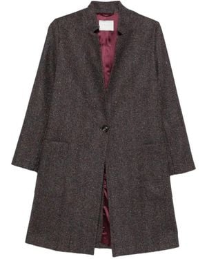 Circolo 1901 Herringbone Single-Breasted Coat - Gray