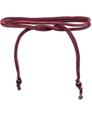Niu Suede Beaded Belt - Red
