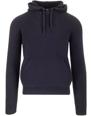 Al Duca d'Aosta Hoodie En Laine À Capuche Et Lien De Resserrage - Bleu