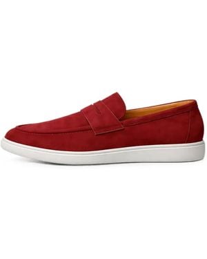 Doucal's Suede Penny-Strap Loafers - Red
