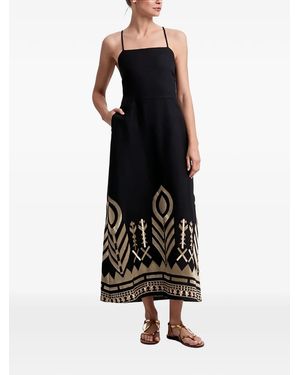 Greek Archaic Kori Cross-Straps Maxi Dress - Black