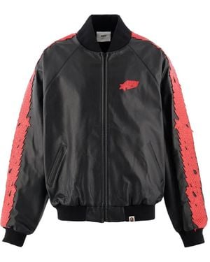 SAINT Mxxxxxx X Bape Logo-Patch Track Jacket - Black