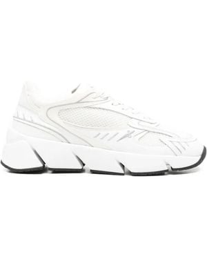 Cesare Paciotti Panelled Leather Trainers - White