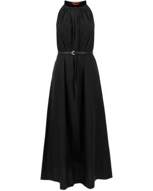 Max Mara Belted Sleeveless Dress - Black