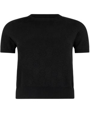 Philipp Plein T-Shirt En Laine Mérinos À Motif Monogrammé En Jacquard - Black