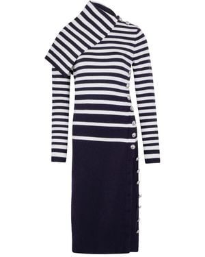 Rabanne Midikleid Aus Wolle - Blau