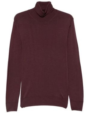 Canali Roll-Neck Long-Sleeve Jumper - Purple