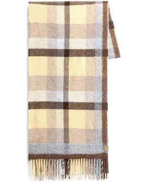 Woolrich Check-Pattern Scarf - Natural