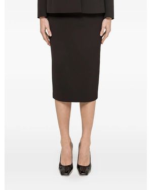 Nissa Falda Midi Con Cintura Alta - Negro