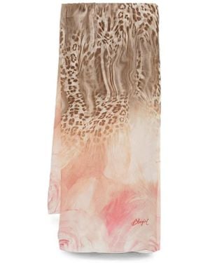 Blugirl Blumarine Leopard-Print Floral-Print Scarf - Natural