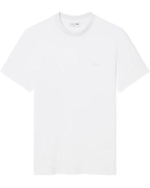 Lacoste Round-Neck Logo-Detail Cotton T-Shirt - White