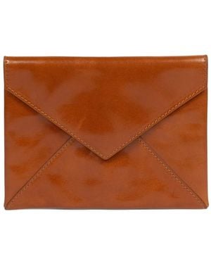 Dries Van Noten Leather Clutch Bag - Brown