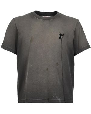MASU T-Shirt Délavé À Ange Brodé - Grey