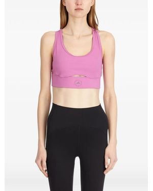 adidas By Stella McCartney Logo-Print Yoga Sports Bra - Pink