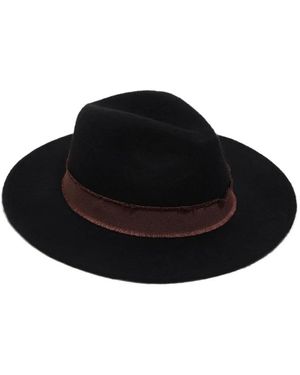 Bimba Y Lola Woven-Trim Wool Hat in Black | Lyst UK display picture 1