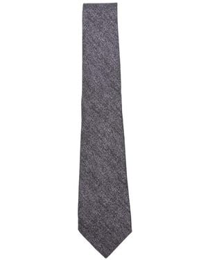 Kiton Patterned Tie - White