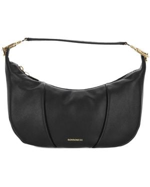 Borbonese Schultertasche aus Leder - Schwarz