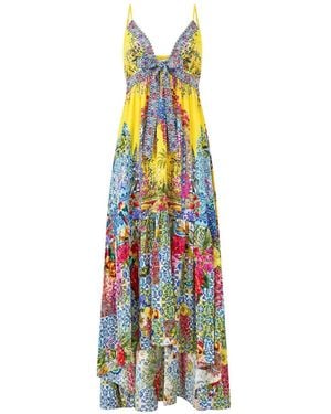 CAMILLA Multi Wear Beach Midi Dress W Ring Front in Metallic | Lyst