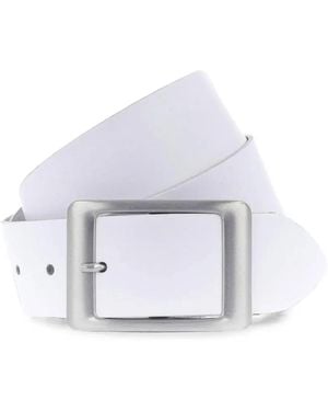 Vanzetti Buckle-Fastening Leather Belt - White