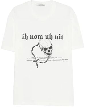 ih nom uh nit Skull-Print T-Shirt - White