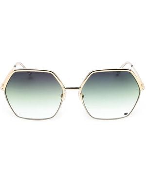 Isabel Marant Oversized Geometric-Frame Sunglasses - Green