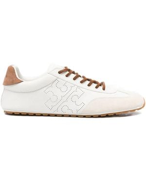 Tory Burch Travel Leather Perforated Sneakers - Bianco