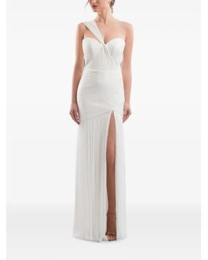 IMROSKA Mattew Pleated Draped Maxi Dress - White