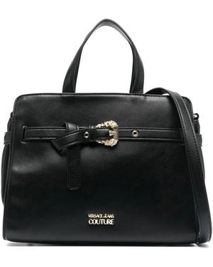 Versace Jeans Couture Logo-Plaque Tote Bag - Black
