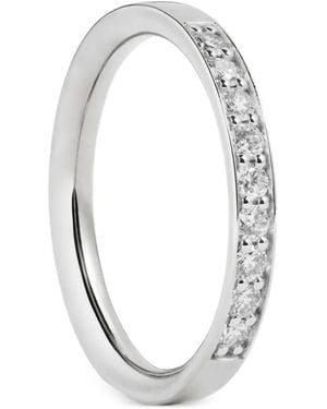 Monica Vinader Anillo Essential Con Diamantes - Blanco