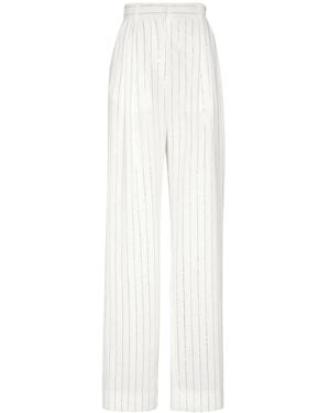 Philipp Plein Striped Tailored Pants - White