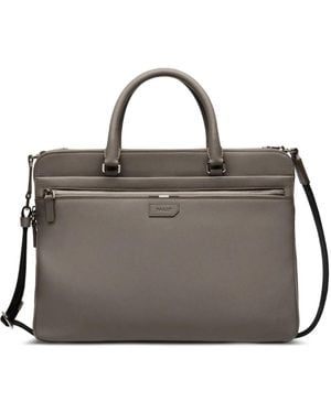Bally Embossed Leather Briefcase - Grey