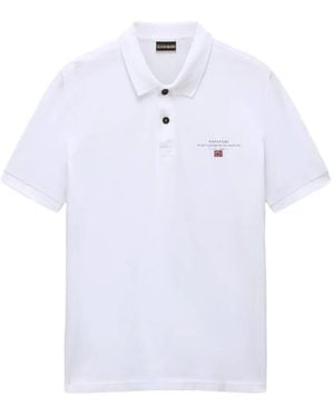Napapijri Elbas Logo-Embroidered Polo Shirt - White