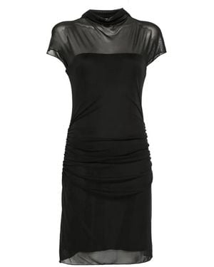 Aniye By Ruched Mesh-Panel Dress - Black