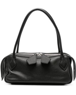 MINOBOSSI Small Anna Leather Shoulder Bag - Black