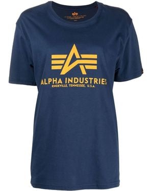 Alpha Industries T-Shirt Met Logoprint - Blauw