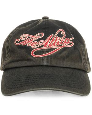 The Attico Logo-Embroidered Baseball Cap - Black