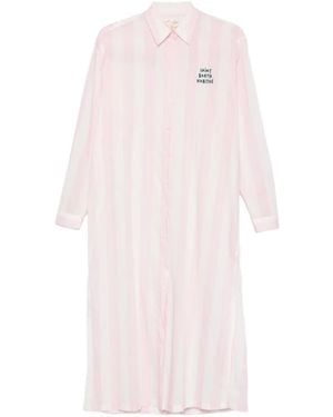 MC2 Saint Barth Adeline Striped Shirt Midi Dress - Pink