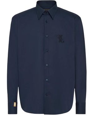Billionaire Embroidered Cotton Shirt - ブルー